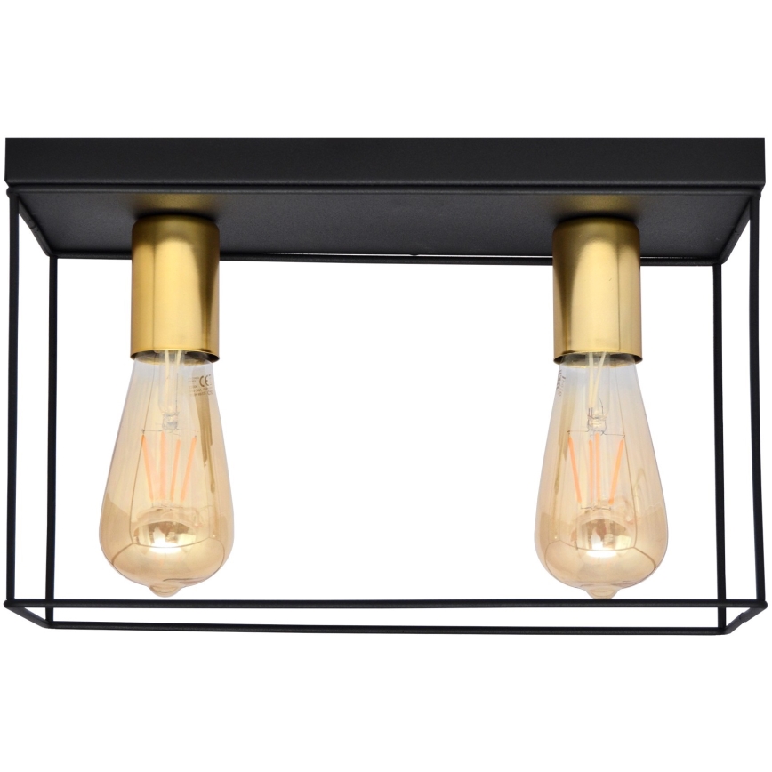 Iluminação de teto FINN 2xE27/15W/230V preto/dourada