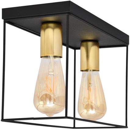 Iluminação de teto FINN 2xE27/15W/230V preto/dourada
