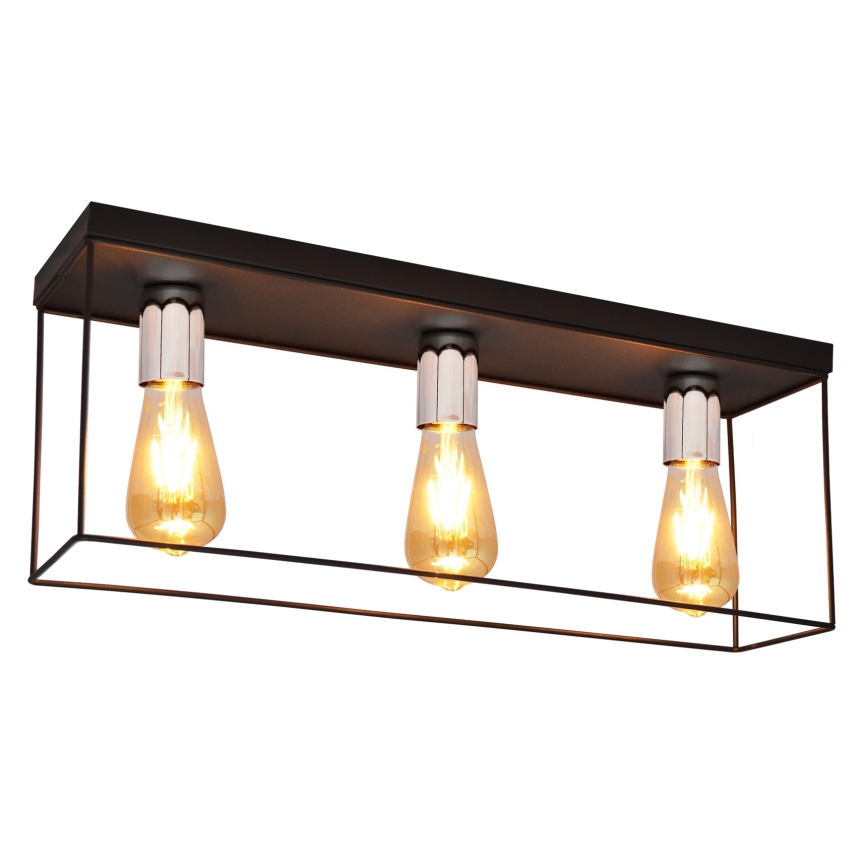Iluminação de teto FINN 3xE27/15W/230V preto/cromado