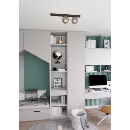 Iluminação de teto FIT 2xE14/10W/230V preto/cinzento