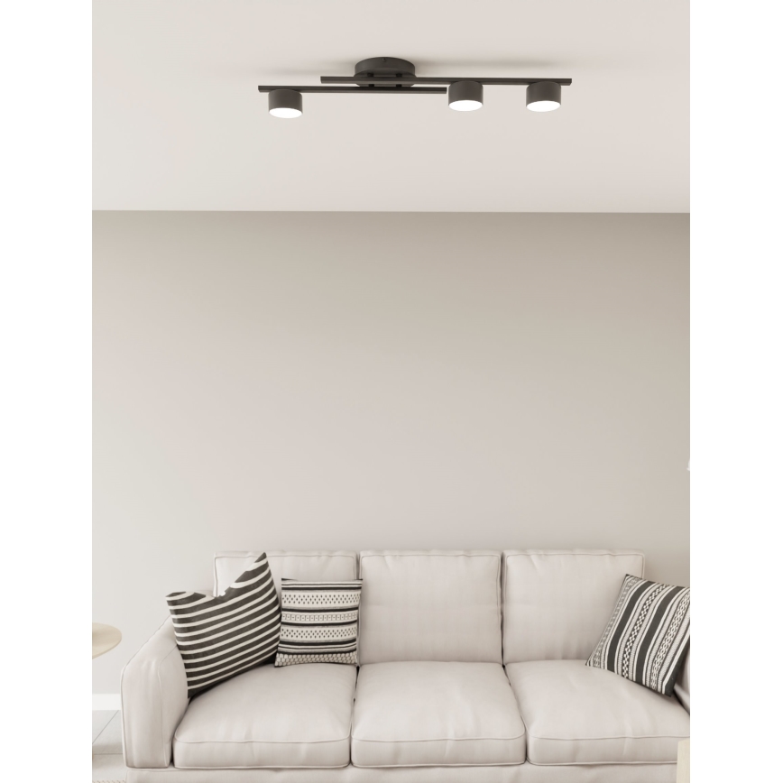 Iluminação de teto FRAGMENT 3xGX53/12W/230V preto