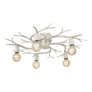 Iluminação de teto GARNISH 5xE27/15W/230V branco/pátina