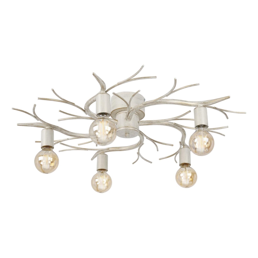 Iluminação de teto GARNISH 5xE27/15W/230V branco/pátina