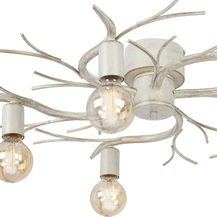 Iluminação de teto GARNISH 5xE27/15W/230V branco/pátina