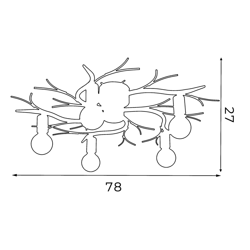 Iluminação de teto GARNISH 5xE27/15W/230V branco/pátina