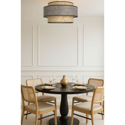 Iluminação de teto GRACE 1xE27/60W/230V diâmetro 40 cm bege/castanho