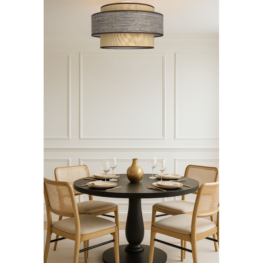 Iluminação de teto GRACE 1xE27/60W/230V diâmetro 40 cm bege/castanho