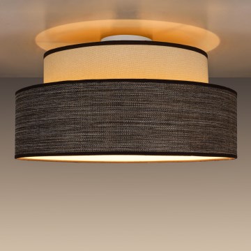 Iluminação de teto GRACE 1xE27/60W/230V diâmetro 40 cm creme/castanho