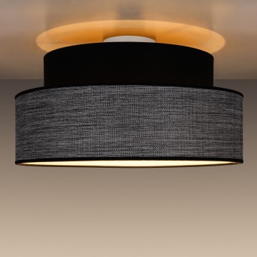 Iluminação de teto GRACE 1xE27/60W/230V diâmetro 40 cm preto/cinzento