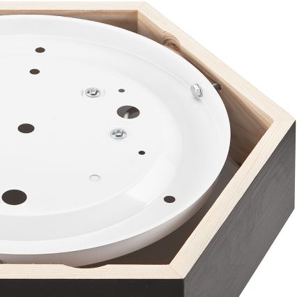 Iluminação de teto HEX 1xE27/60W/230V d. 32 cm pinho preto