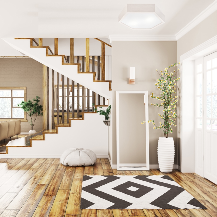 Iluminação de teto HEX 2xE27/60W/230V d. 43 cm pinho branco