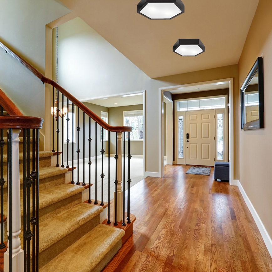 Iluminação de teto HEX 2xE27/60W/230V diâmetro 43 cm pinho wenge