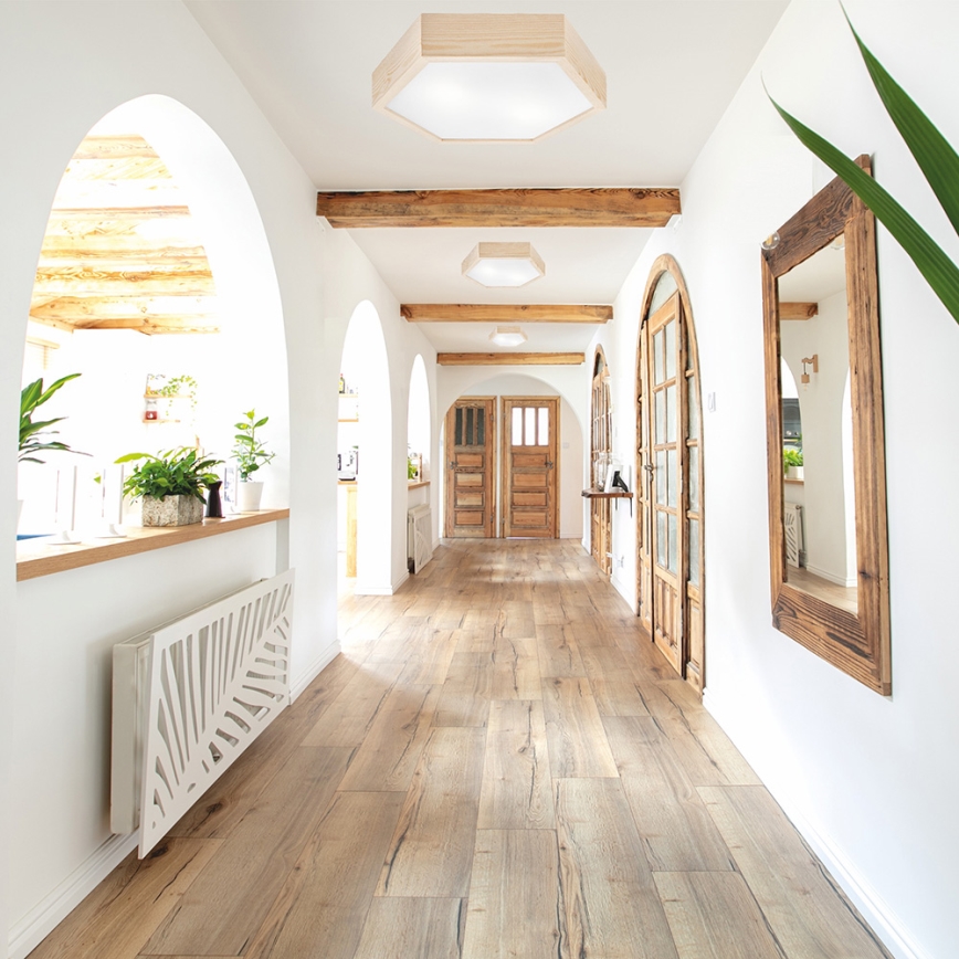 Iluminação de teto HEX NATURAL 2xE27/60W/230V d. 43 cm pinho