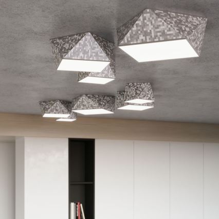 Iluminação de teto HEXA 3xE27/60W/230V prateada