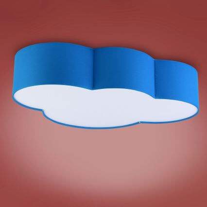 Iluminação de teto infantil CLOUD 4xE27/15W/230V azul