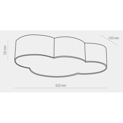 Iluminação de teto infantil CLOUD 4xE27/15W/230V branca