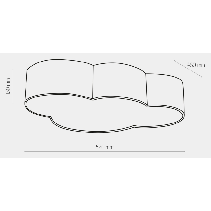 Iluminação de teto infantil CLOUD 4xE27/15W/230V cinzento