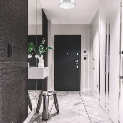 Iluminação de teto JONAS 1xE27/60W/230V diâmetro 26 cm cromado brilhante