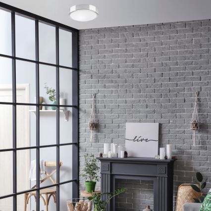 Iluminação de teto JONAS 1xE27/60W/230V diâmetro 26 cm cromado brilhante