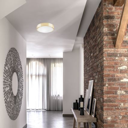 Iluminação de teto JONAS 1xE27/60W/230V diâmetro 26 cm dourado