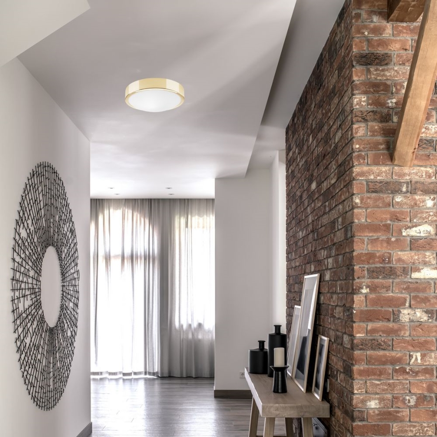 Iluminação de teto JONAS 1xE27/60W/230V diâmetro 26 cm dourado