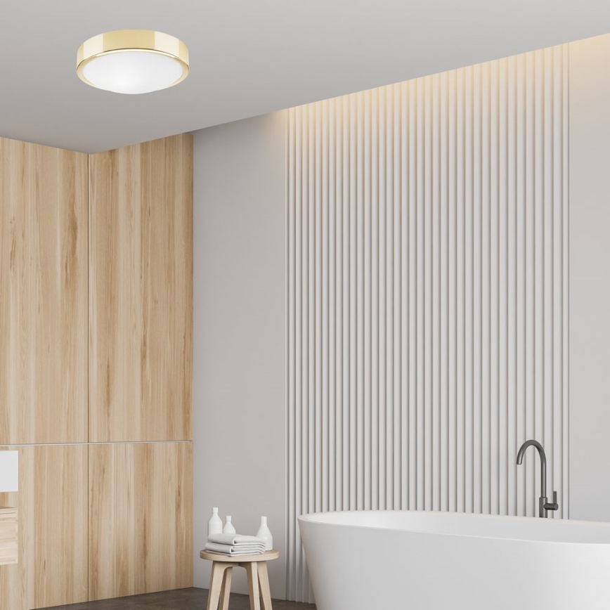 Iluminação de teto JONAS 1xE27/60W/230V diâmetro 26 cm dourado