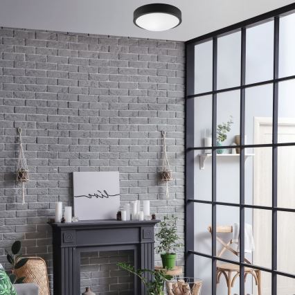 Iluminação de teto JONAS 1xE27/60W/230V diâmetro 26 cm preto