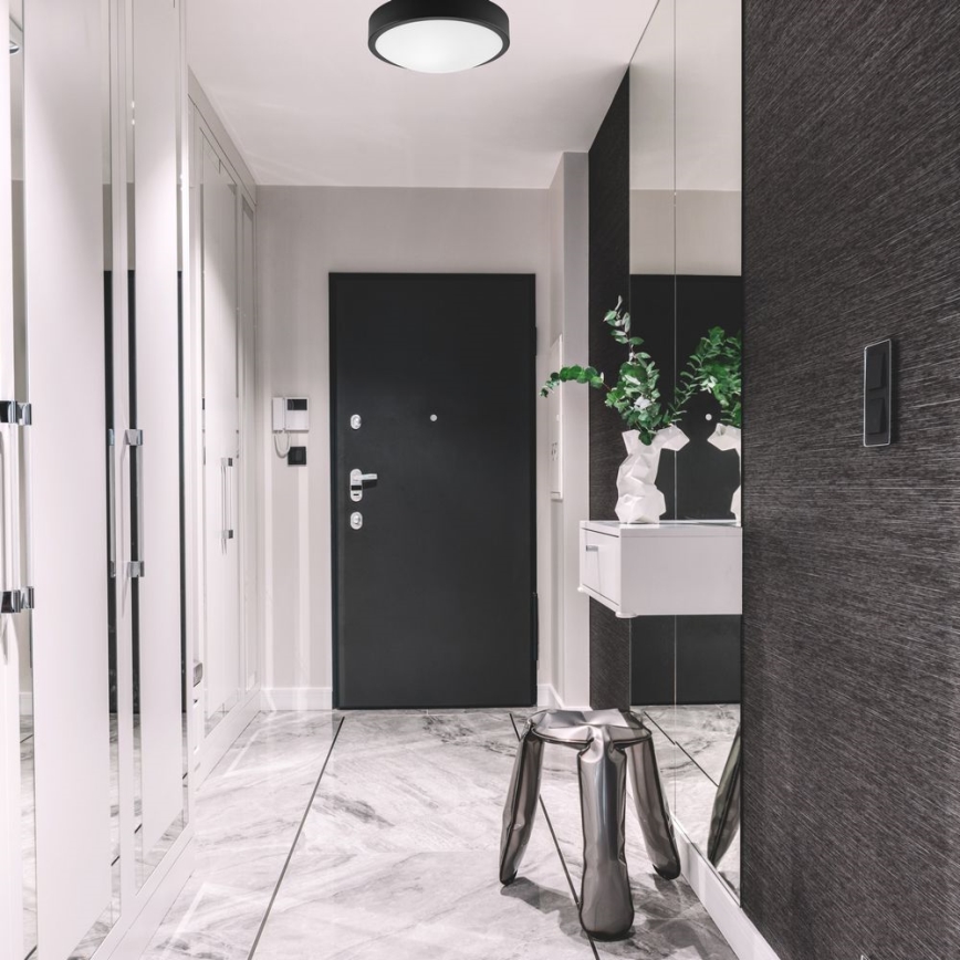 Iluminação de teto JONAS 1xE27/60W/230V diâmetro 26 cm preto