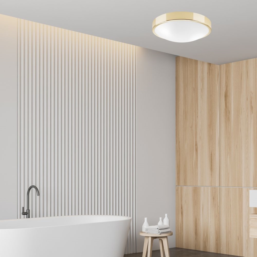 Iluminação de teto JONAS 2xE27/60W/230V diâmetro 36 cm dourado