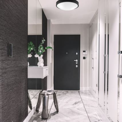 Iluminação de teto JONAS 2xE27/60W/230V diâmetro 36 cm preto