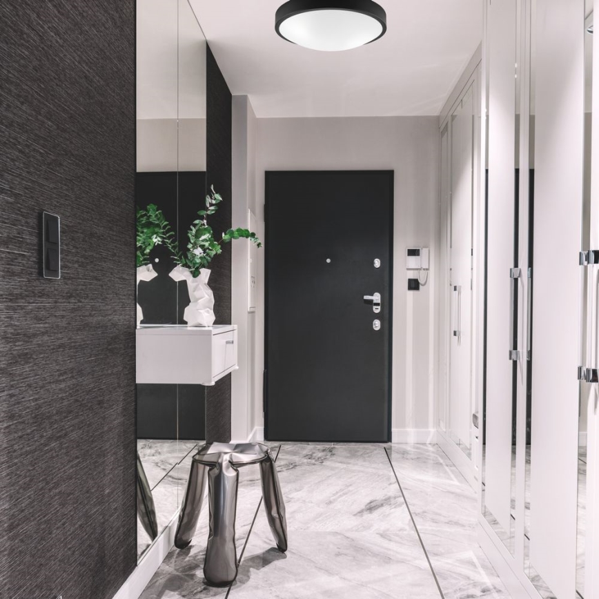 Iluminação de teto JONAS 2xE27/60W/230V diâmetro 36 cm preto