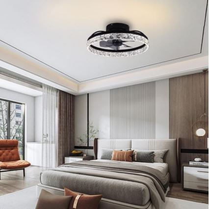 Iluminação de teto LED com regulação e ventoinha LED/35W/230V 3000-6500K preto + comando