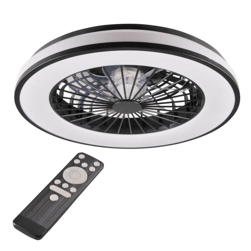 Iluminação de teto LED com regulação e ventoinha LED/48W/230V 3000-6500K preto + comando