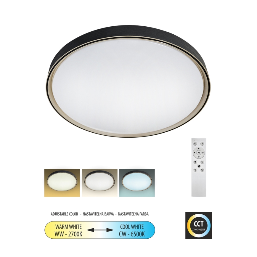 Iluminação de teto LED com regulação EBRO LED/36W/230V 2700-6500K diâmetro 50 cm + comando