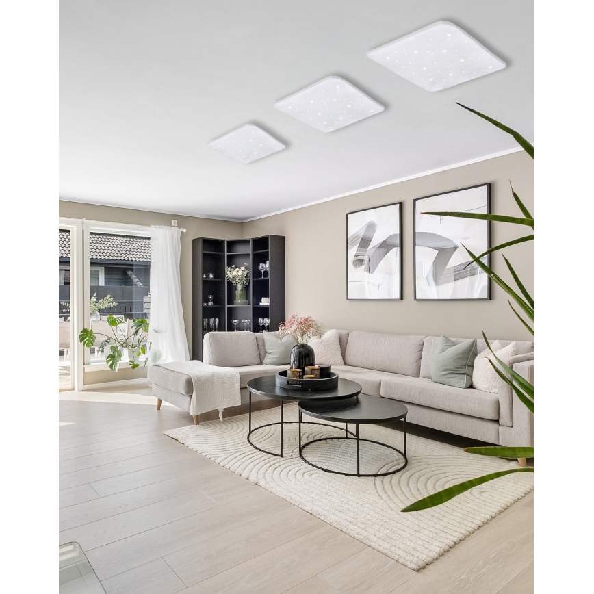 Iluminação de teto LED com regulação FLORA LED/36W/230V 2700-6500K 43x43 cm + comando