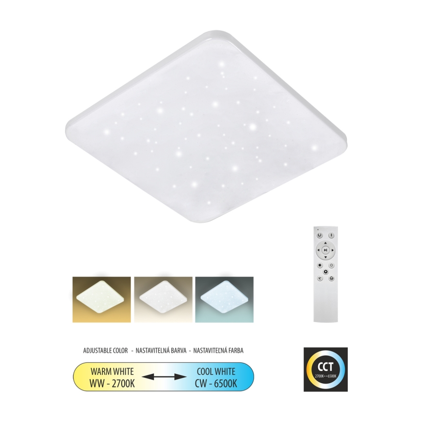 Iluminação de teto LED com regulação FLORA LED/36W/230V 2700-6500K 43x43 cm + comando