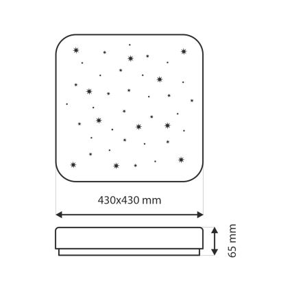 Iluminação de teto LED com regulação FLORA LED/36W/230V 2700-6500K 43x43 cm + comando