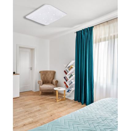 Iluminação de teto LED com regulação FLORA LED/60W/230V 2700-6500K 53x53 cm + comando