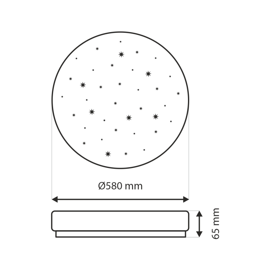 Iluminação de teto LED com regulação IPOLY LED/60W/230V 2700-6500K diâmetro 58 cm + comando