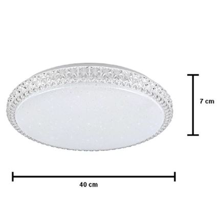 Iluminação de teto LED com regulação IRINA LED/48W/230V com controlo remoto
