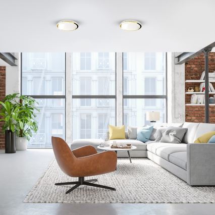 Iluminação de teto LED com regulação LAYLA LED/33W/230V 3000/4000/6000K dourado + controlo remoto