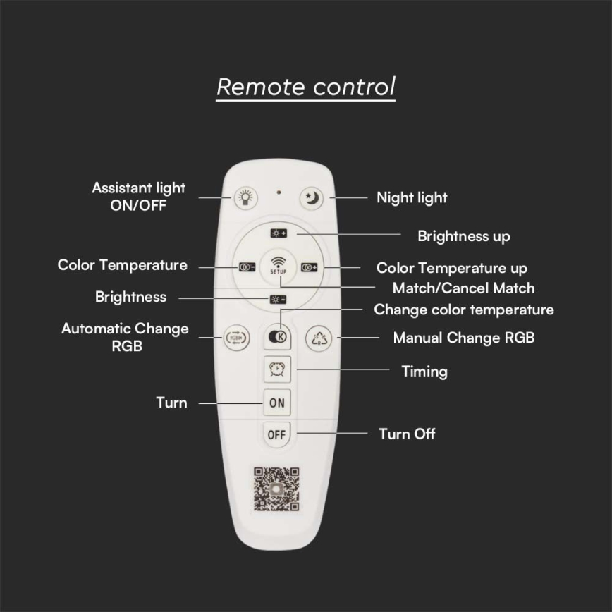 Iluminação de teto LED com regulação LED/125W/230V 3000-6500K diâmetro 50 cm + comando