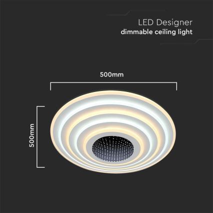 Iluminação de teto LED com regulação LED/125W/230V 3000-6500K diâmetro 50 cm + comando