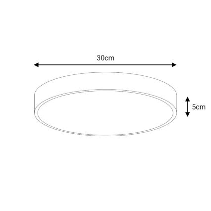 Iluminação de teto LED com regulação LED/30W/230V 3000-6500K diâmetro 30 cm preto + comando