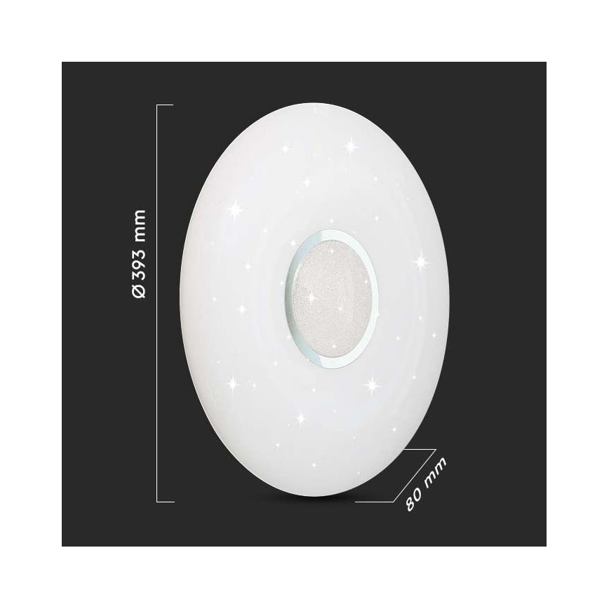 Iluminação de teto LED com regulação LED/40W/230V 3000/4000/6500K diâmetro 39 cm + comando