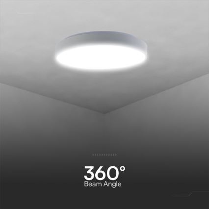 Iluminação de teto LED com regulação LED/40W/230V 3000-6500K 39,5 cm branco + comando
