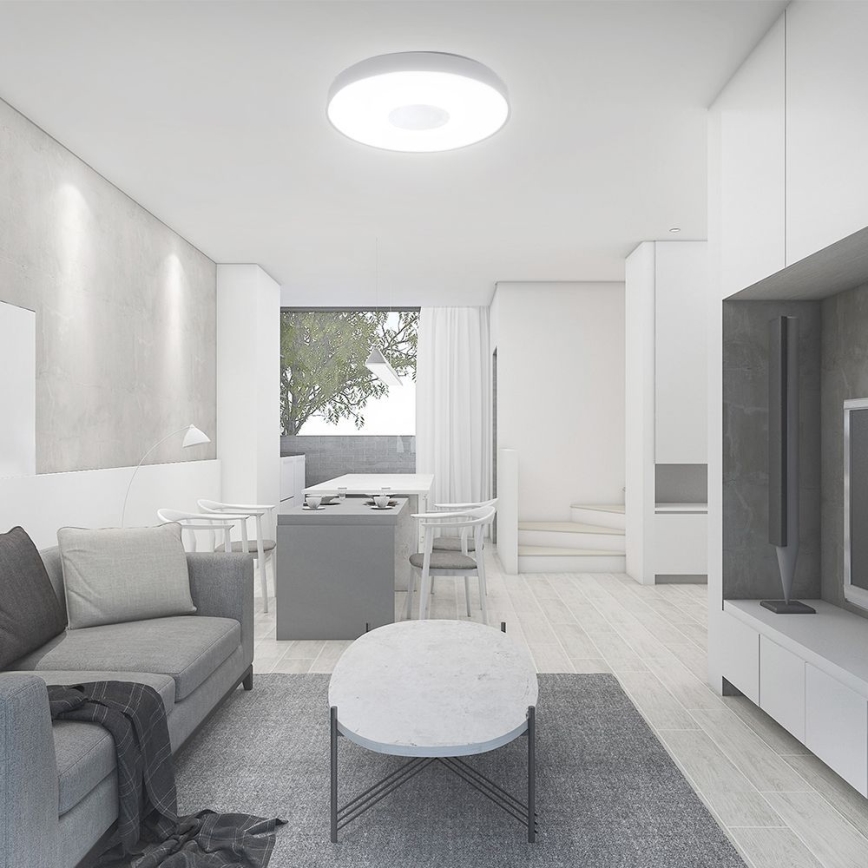 Iluminação de teto LED com regulação LED/40W/230V 3000-6500K 39 cm branco + comando