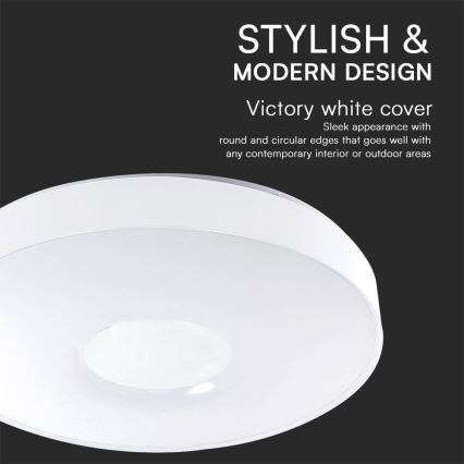 Iluminação de teto LED com regulação LED/40W/230V 3000-6500K 39 cm branco + comando