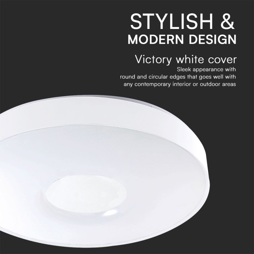 Iluminação de teto LED com regulação LED/40W/230V 3000-6500K 39 cm branco + comando