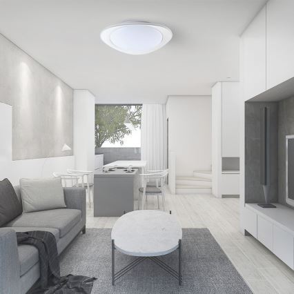 Iluminação de teto LED com regulação LED/40W/230V 3000-6500K 45 cm branco + comando